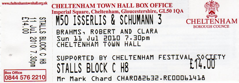 ISSERLIS & SCHUMANN 3 Ticket
